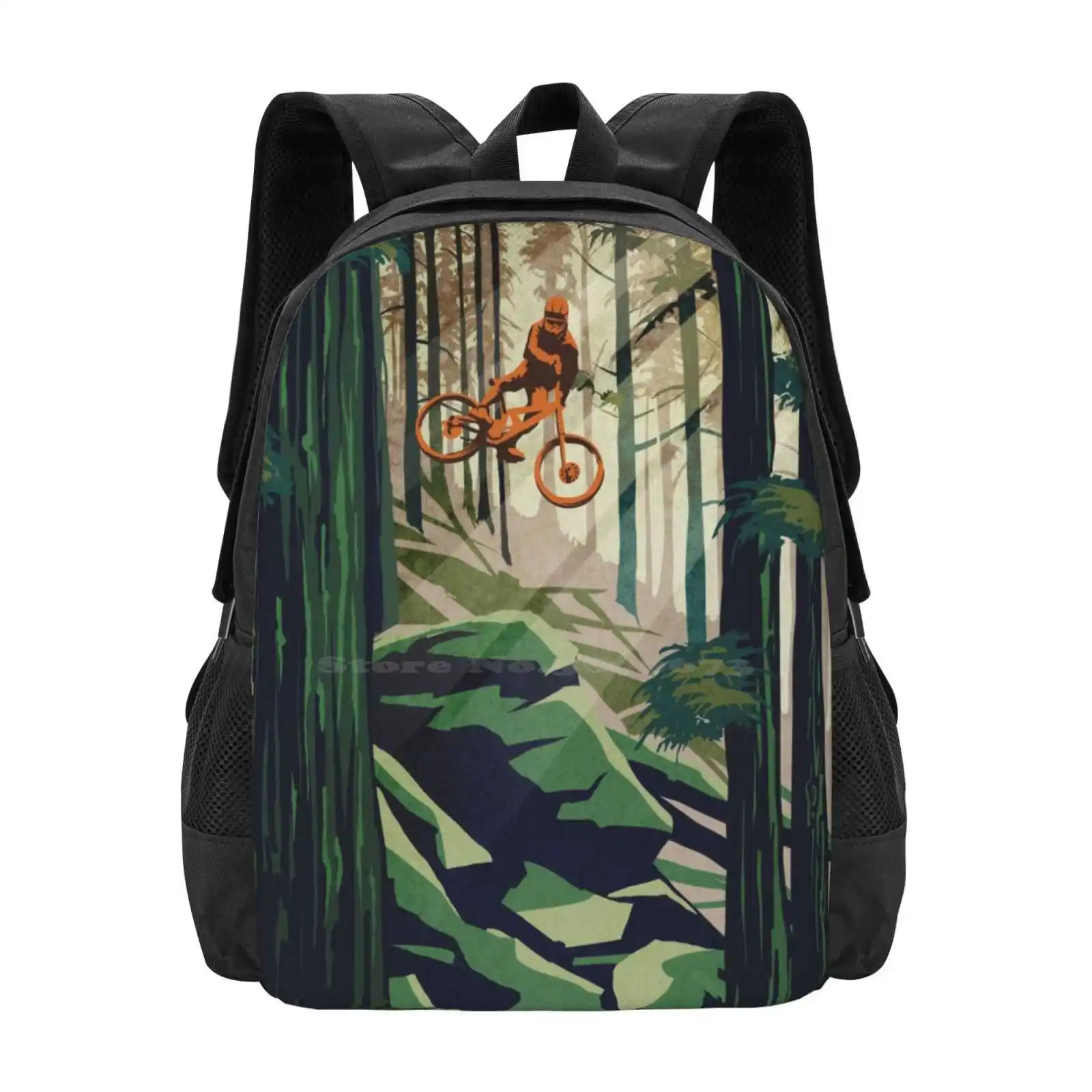 

My Therapy : Mountain Bike! New Arrivals Unisex Bags Student Bag Backpack Mountain Biker Mountain Biking Retro Mountain Bike