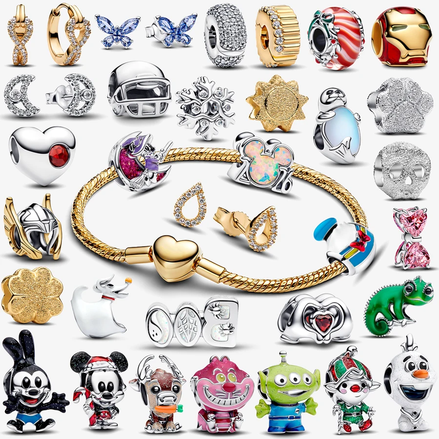 

2026 New 925 Silver Ice Column Heart shaped Mini Mushroom Skull Chameleon Elephant Magic Hat Beads Exquisite DIY Charm Jewelry