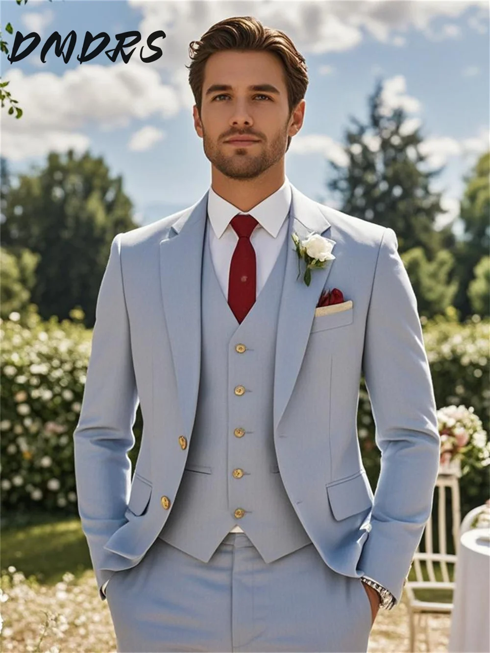 

Mature Men's Prom Suits For Wedding Party Suits Graceful Solid Elegant Single Button Suit Negotiation Suit Customized 2025