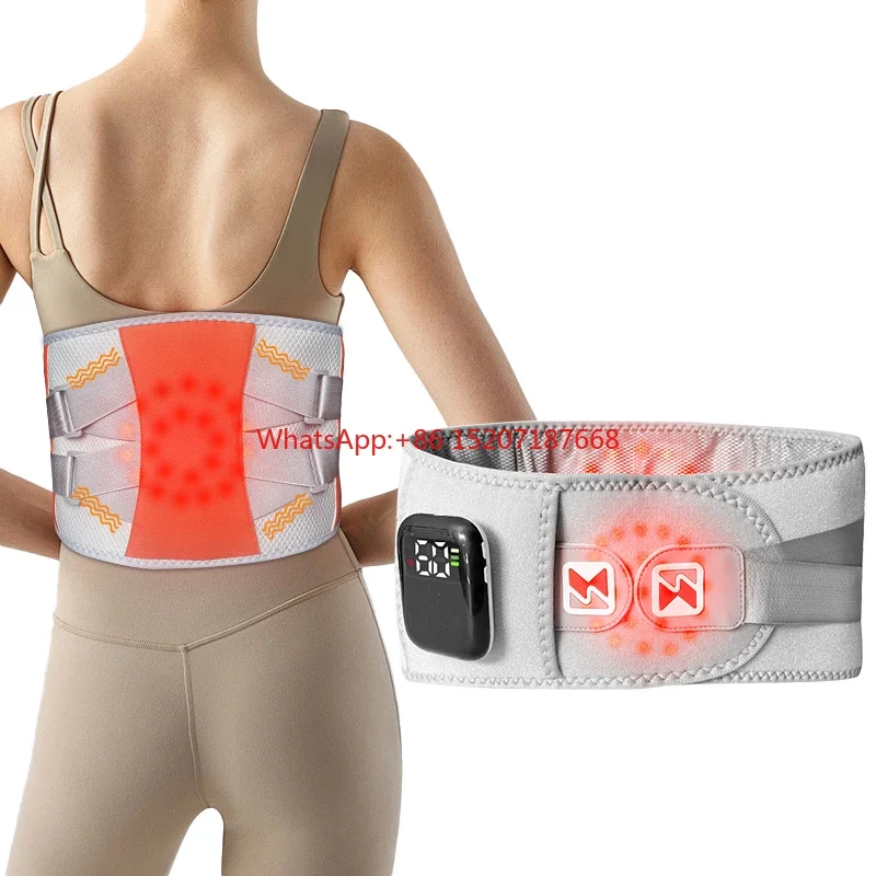 Multi-function waist massager support belt liquid crystal vibration heating belt hot compress back pain relief back cone massage