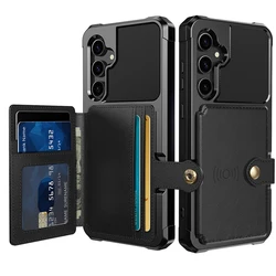Magnetic Cards Solt Wallet Leather Case For Samsung Galaxy A16 A26 A36 A56 A55 A15 A35 S25 Ultra S24 Plus S23 S21 S22 Bag Cover