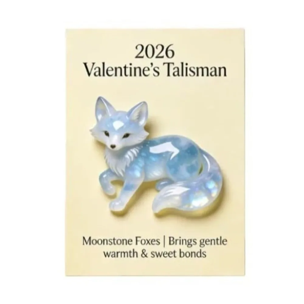 2D-Flat Hot With Card Lucky Crystal Fox Hand-Carved Mini Size Crystal Fox Figurine Lucky Crystal Figurine Decorative Gift