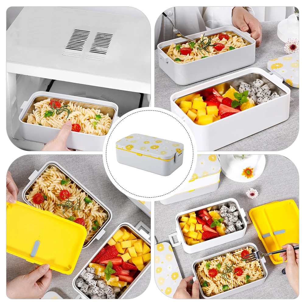 

Little Daisy Simple Yellow Leakproof Food Container for Students Office Workers Camping PP Material Healthy