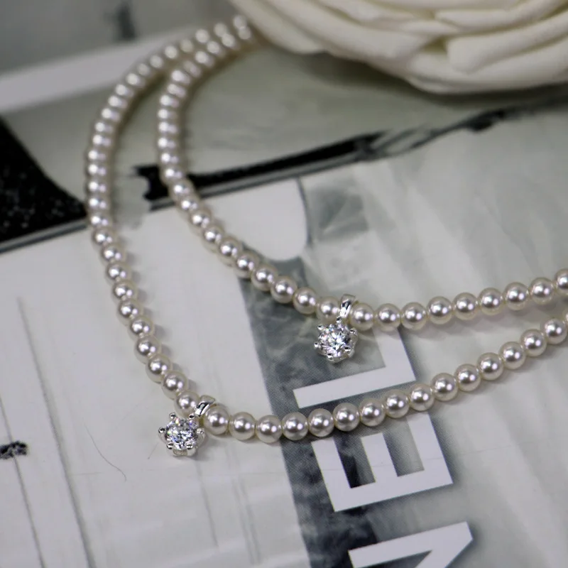 

Zircon Pearl Necklace 925 Silver Light Luxury Commuting