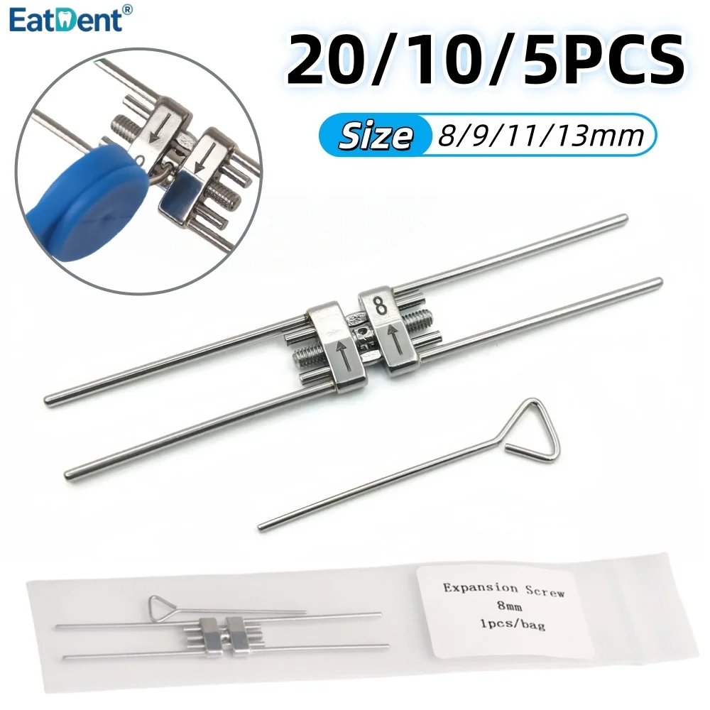 20/10/5Pcs Dental Orthodontic Expansion Screw Rapid Palatal Expander Swivel Adjustment Keys Mini Standard 8/ 9 /11/13mm