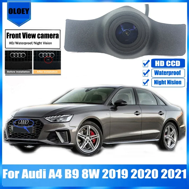 

Car Front View Camera For Audi A4 B9 8W 2019 2020 2021 waterproof Parking HD CCD Night Vision Forward Logo Camera