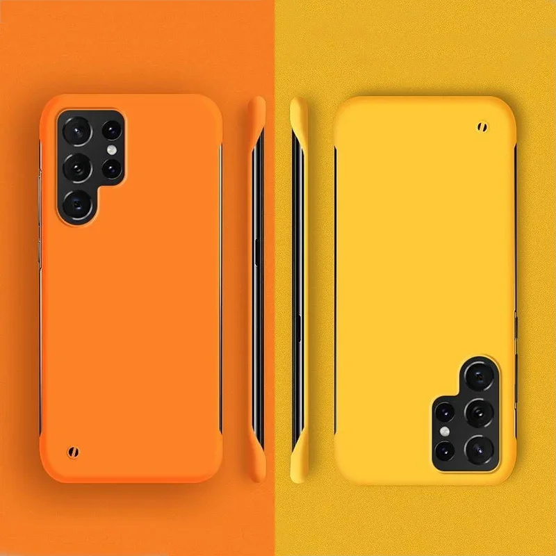 

for S25 Ultra Slim PC Hard Frameless Case For Samsung S25 Ultra S24 Plus S23 S22 S21 S20 S24 FE Note 20 Ultra Matte Soft Cover