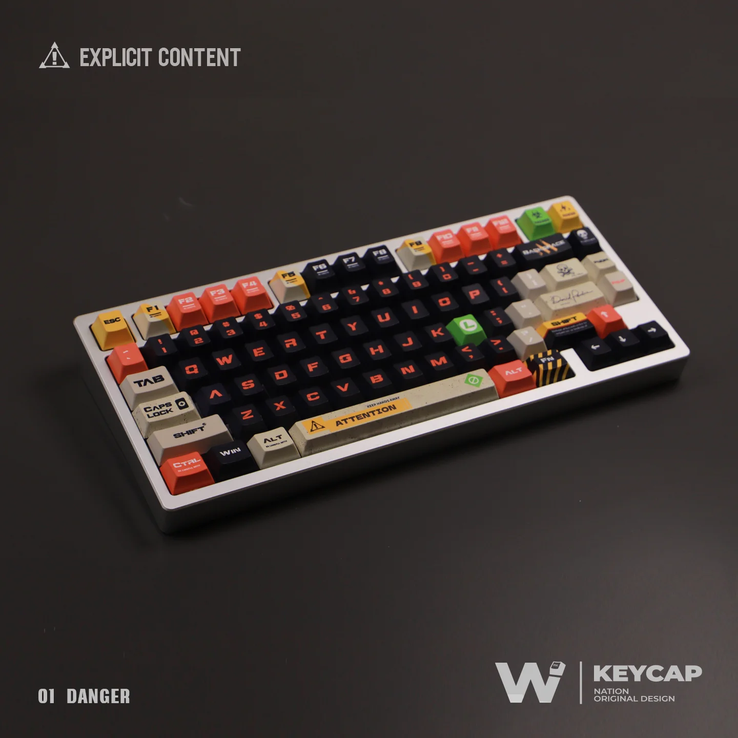 130 Keys High Quality Keycaps Black Red Scheme Biohazard Warning Cherry  Dye-Sub PBT Men Custom Keycaps for Mechanical Keyboard