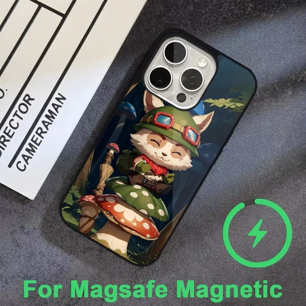 L-League of Legend T-Teemo Phone Case  For iPhone 16,15,14,13,12,11,Pro,Max,Plus,Mini, Magsafe,Magnetic Wireless Charging Case