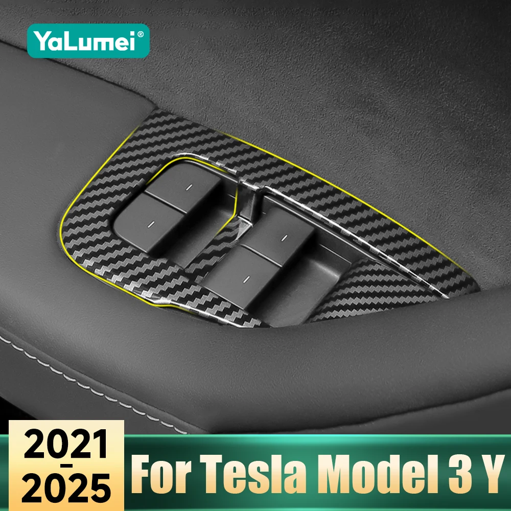 

Аксессуары для Tesla Model 3 Y 2021 2022 2023 2024 2025 Автомобильное оконное стекло, кнопка подъема, крышка, дверной подлокотник, панель, отделка