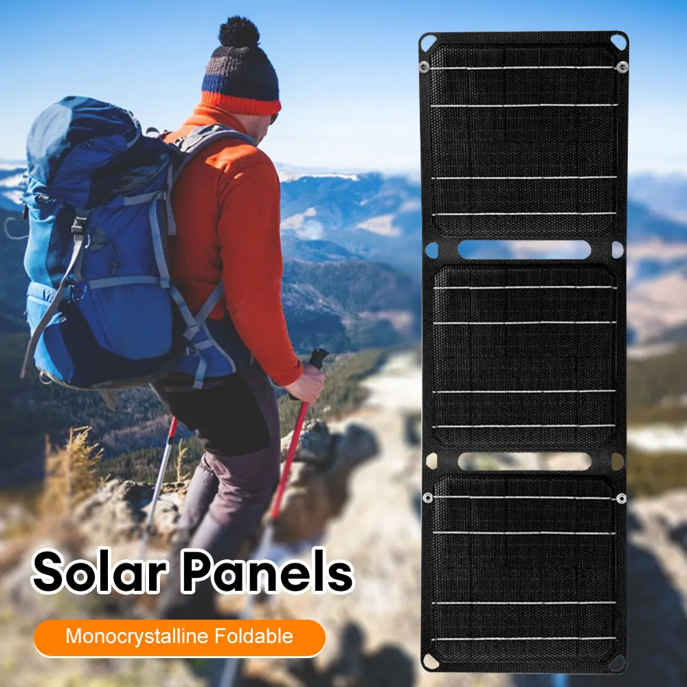 

Portable Solar Panel Outdoor Powerful Flexible Solar Panel 5V 21W Portable Battery Phone Charge QC 3.0 9V 12V for Power Bank