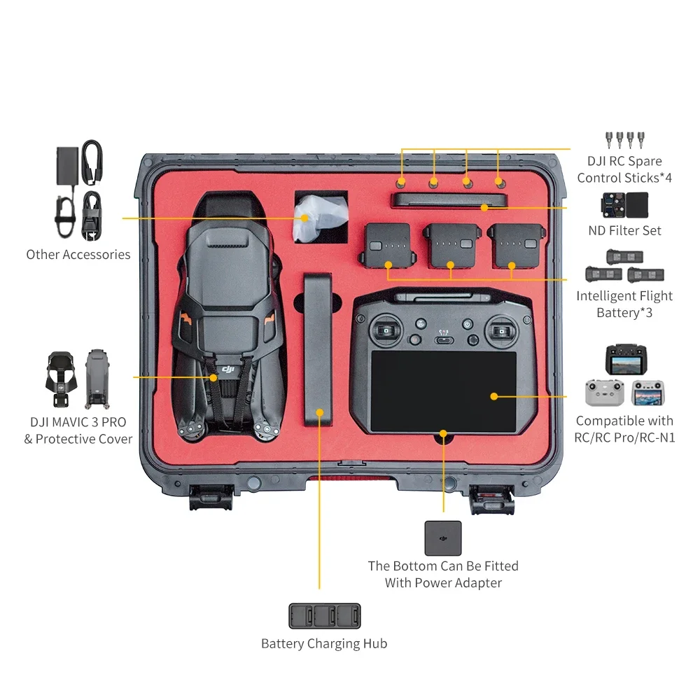 For DJI Mavic 3 Pro Suitcase Hard Shell Waterproof Case DJI Mavic 3/3 Classic Explosion-proof Carrying Box Drone Accessories Box