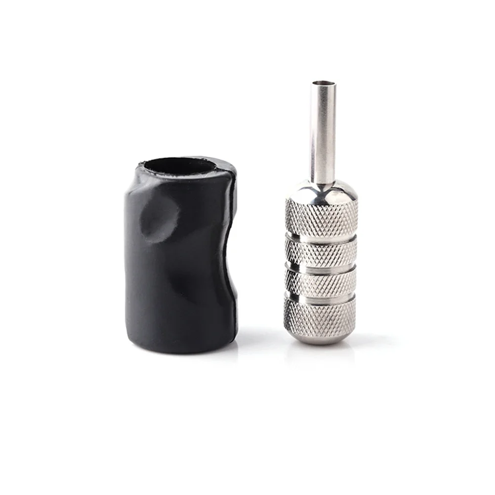 2 قطعة مقبض الوشم الأسود يغطي قبضة سيليكون كم مقاومة للحرارة مريح قبضة المهنية للاستوديو