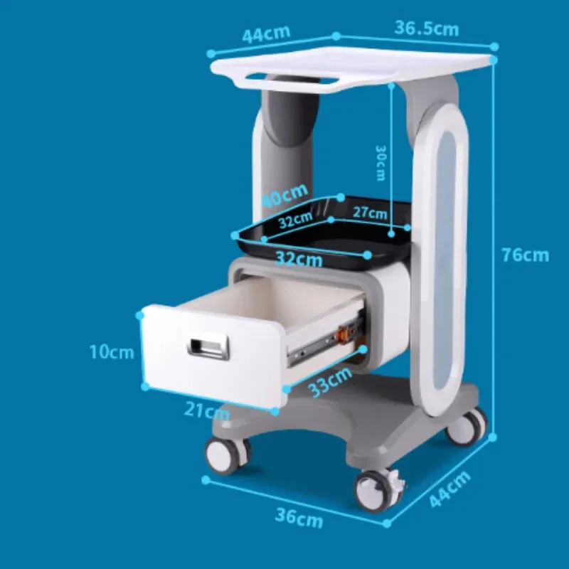 Chariot de rangement en plastique avec roues, chariot à outils dentaires médicaux, équipement de salon de beauté, chariot utilitaire d\'hôpital