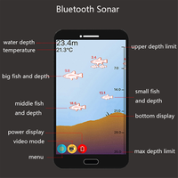 A46ZZ Wireless Bluetooth Smart Sonar Fish Finder 36m/118ft Fish Finder Portable Outdoor Fishing Equipment for IOS Android