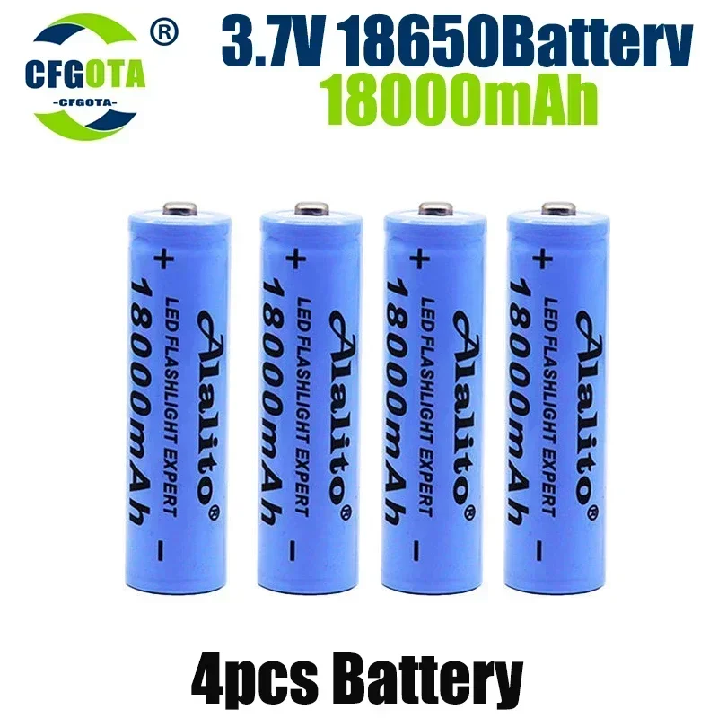 18650 Battery Rechargeable Battery 3.7V 18650 18000mAh Capacity Li-ion Rechargeable Battery For Flashlight Torch Battery+Charger