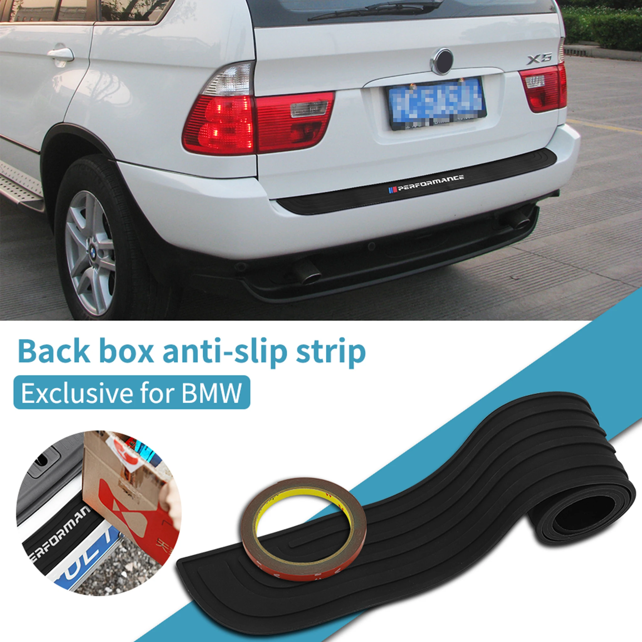 

90CM New Performance Rubber Car Rear Bumper Trim Rear Guard Plate Protector Sticker For BMW E39 E46 E90 F30 F10 F01 F20 F32 F33