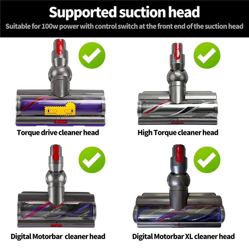 JHD 3X Testa di pulizia a coppia elevata per Dyson V10 V11 V15 Parti per aspirapolvere Pulitore a trasmissione diretta Accessori per testa del connettore