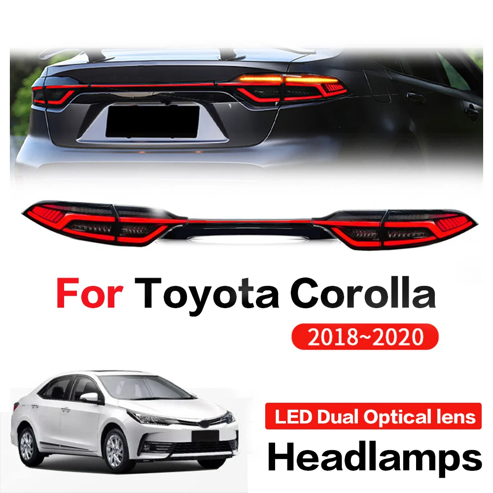 

Car LED Tail Light For Toyota Carola 2018-20 Auto LED through TailLamp Assembly streamer Steering US version modified Accessorie