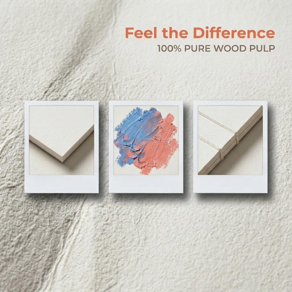 Mixed Media Pure Wood Pulp Oil Pastel Paper A5 Strong Adhesion Pastel Drawing Paper Glossy Surface Oil Pastel Pad Wet Dry Media