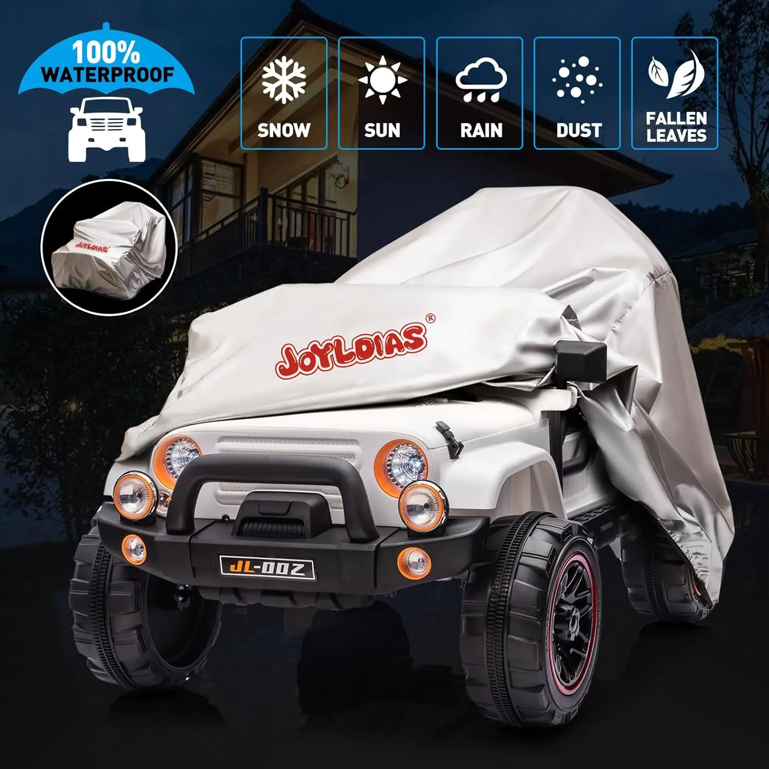 2 Seater Ride On Truck and Car Cover, 12V Children's Electric Car with Parental Remote Control, Music, MP3 Player, LED Lights, S