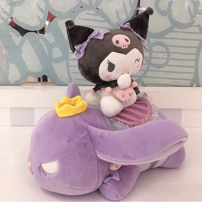 New Style Sanrio Plush Kuromi And Baku Plush Toy Kuromi Stuffed Doll Anime Plushies Sleeping Kuromi Doll Xmas Girl  Gifts Toy