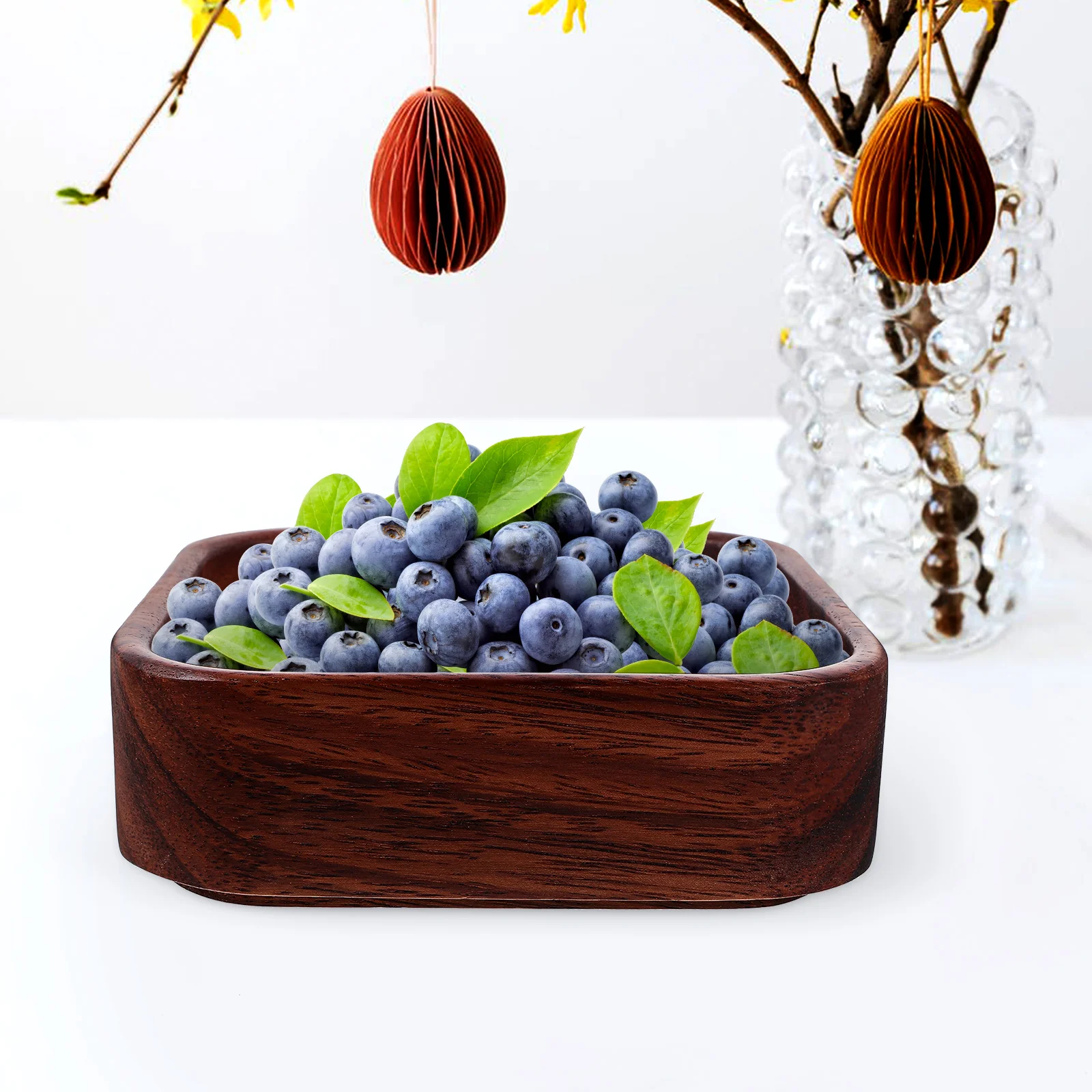 

Wood Serving Tray Handmade Wooden Fruit Plate for Appetizers Nuts Candy Dried Fruits Coffee Table Decor Small Wood Tray