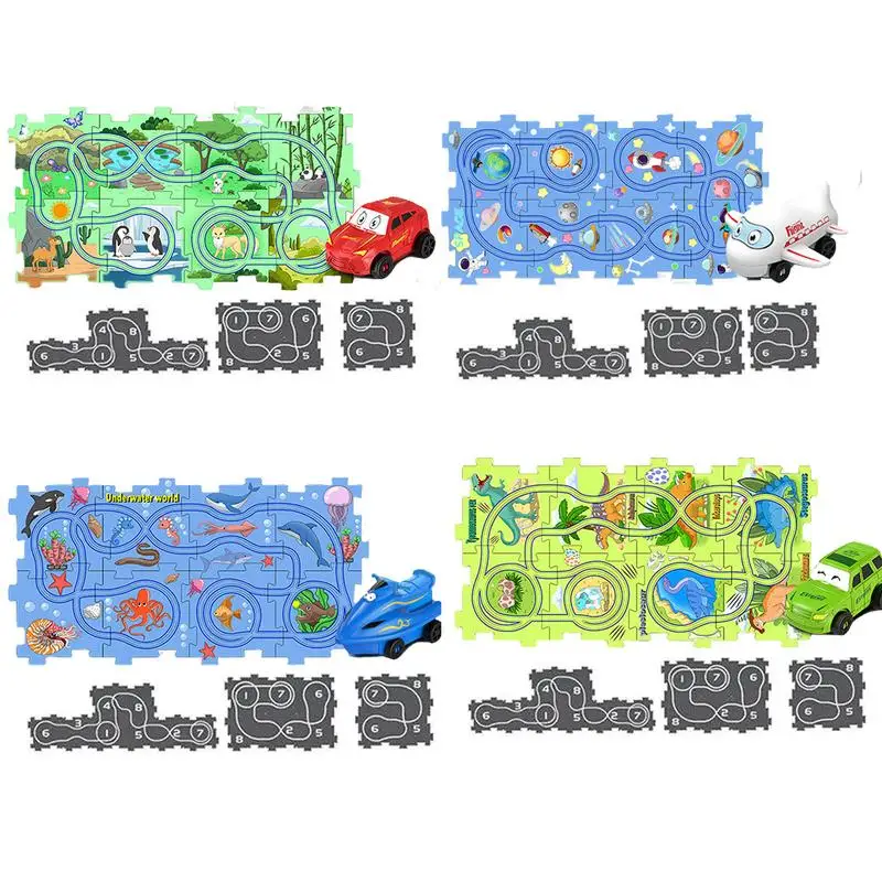 Toddler Car Track Creative Slot Car Race Tracks Car Play Set Car Track Set Educational For Indoor Outdoor Play