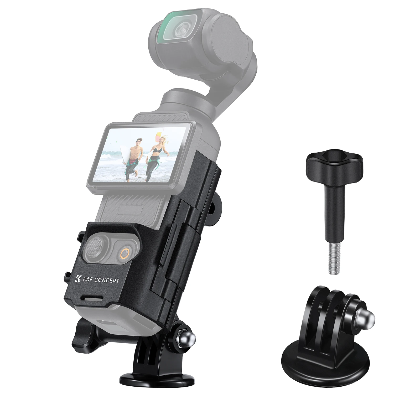 

K&F CONCEPT Expansion Adapter Mount for DJI Osmo Pocket 3 Extended Mounting Bracket Frame with Cold Shoe Mount/1/4" Screw Hole
