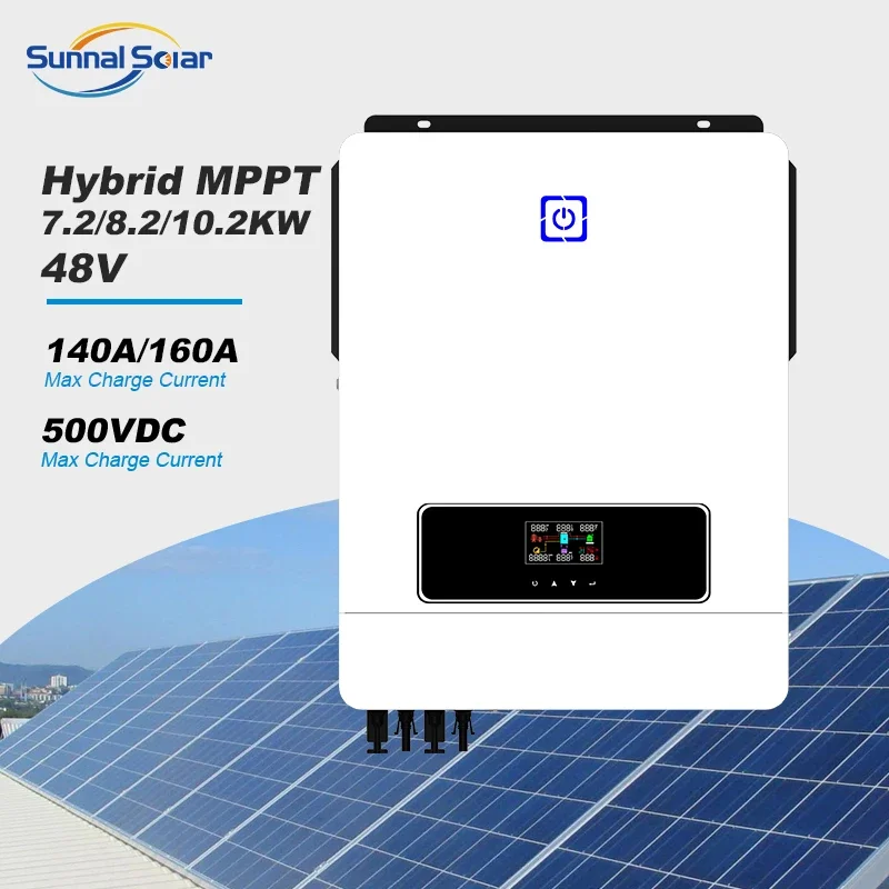 Home Solar Energy System Plug And Play 8KW 8.2KW 10KW 10.2KW Off Grid Solar Hybrid Inverter With Dual MPPT