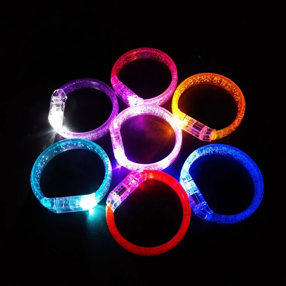 2 قطعة أساور مضيئة الحفل LED فلاش أساور دعم أساور الفلورسنت أنشطة الحفلات الهتاف مضيئة الدعائم