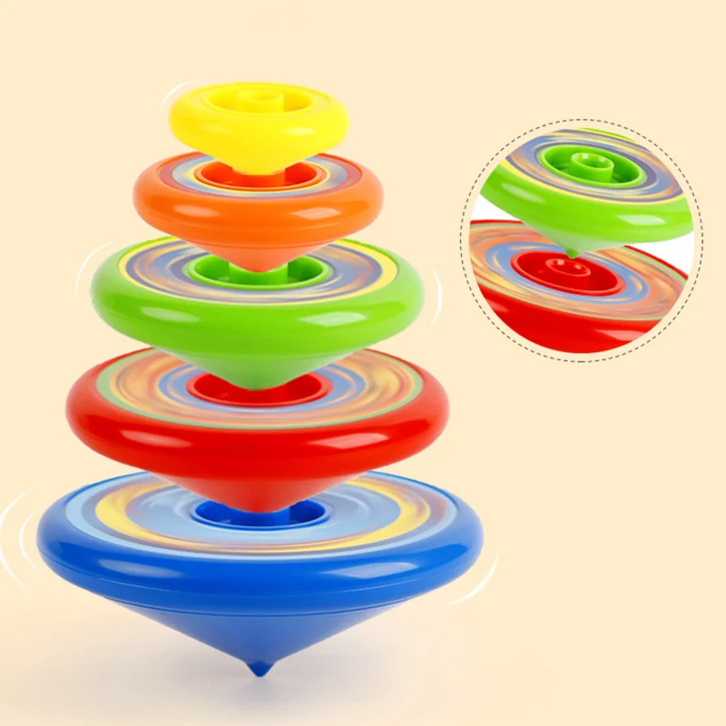 Spinning Top Children's Hand Turning Luminous Stacking Superimposing Top Color Top Toy Random Color Children's Birthday Gift