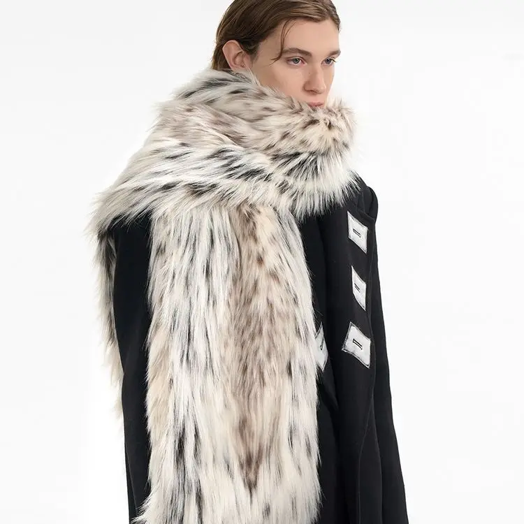 

Осень-зима красочный толстый теплый длинный волосатый шарф из искусственного меха унисекс меховая шаль зимняя пушистая полосатая лисья меховая роскошная шаль шарфы