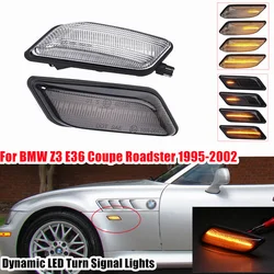 2X LED Side Marker Blinker Turn Signal Lights For BMW E36 Z3 1994 1995 1996 1997 1998 1999 2000 2001 2002 Dynamic Flowing Lamps