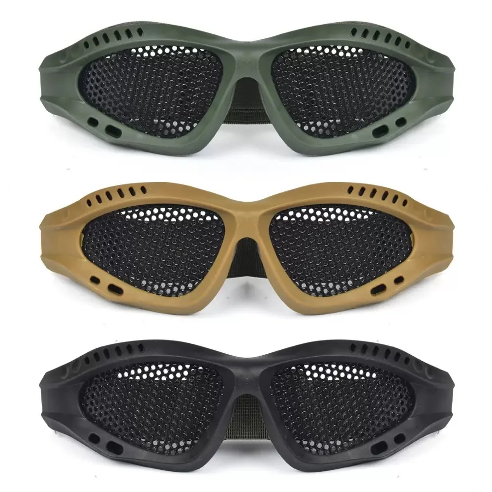 Outdoor Eye Protective Airsoft Safety Tactical Glasses Impact Resistant Wire Mesh Protective Goggles Hunting Paintball Goggles