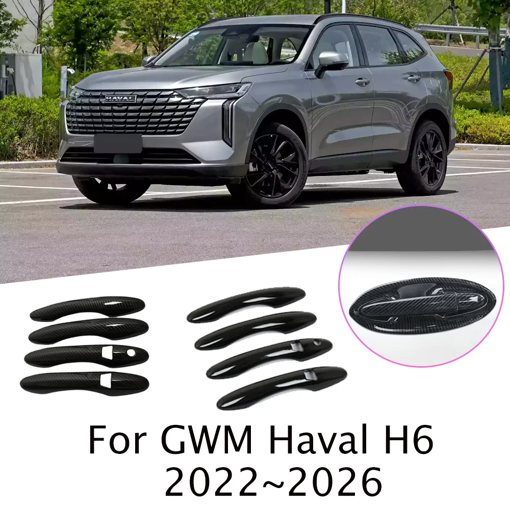 

Для GWM Haval H6 2022 ~ 2026 2023 2024 2025 LHD внешняя дверная ручка автомобиля крышка дверная чаша защитные наклейки декоративные аксессуары
