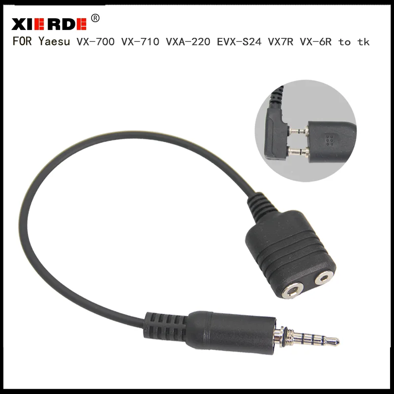 

Адаптер/конвертер рации для Yaesu EVX-S24 VX7R 6R VX127, адаптер кабеля для преобразования рации на наушники K-head