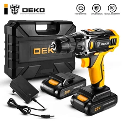 DEKO 20V Cordless Electric Drill DC Lithium-Ion Battery 3/8-Inch for Home DIY Mini Wireless Power Driver Woodworking Tools