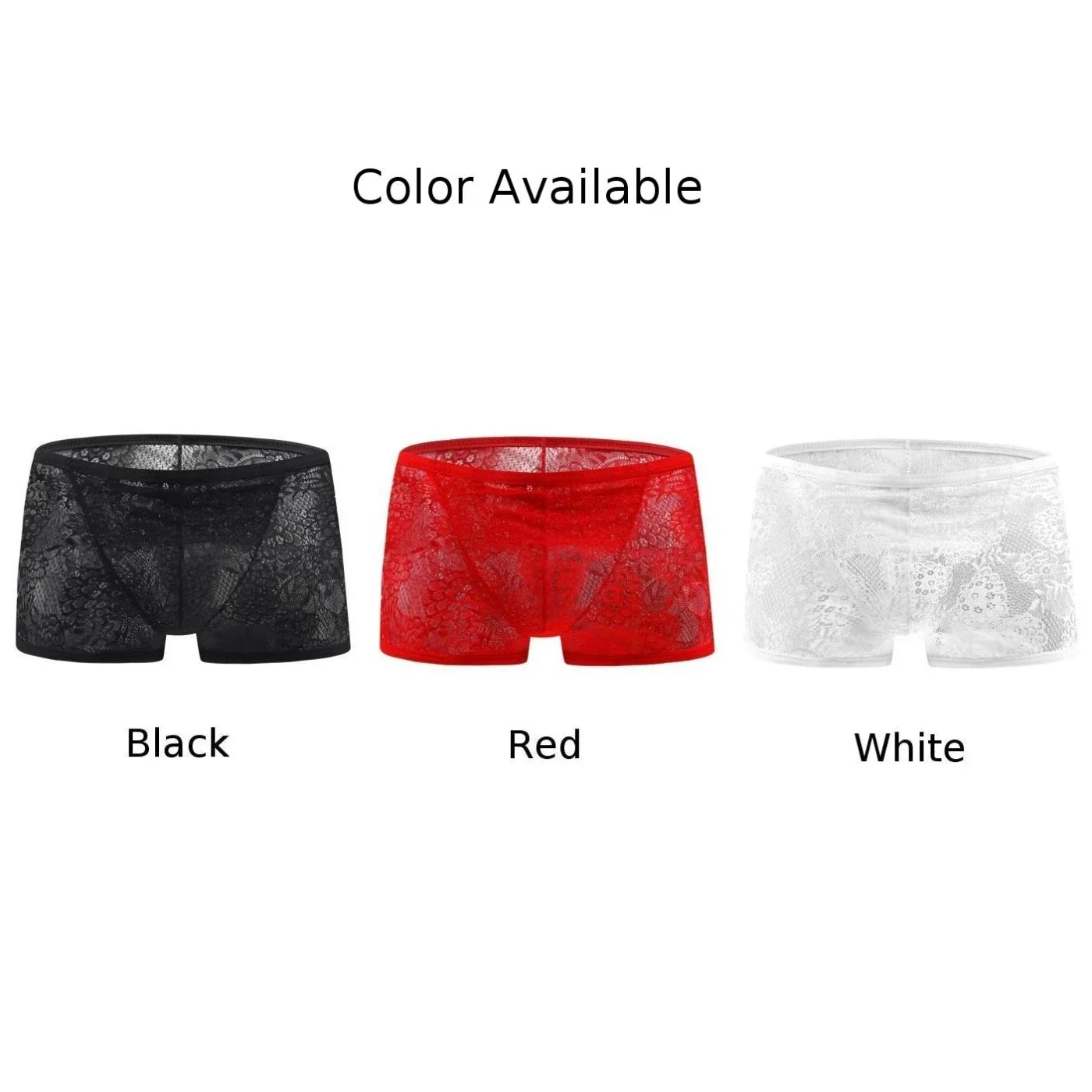 Mens Lace Sheer Briefs Seamless See-Through Panties Sleepwear Pouch Underwear Trunks See Through Underpants Erotic Lingeri