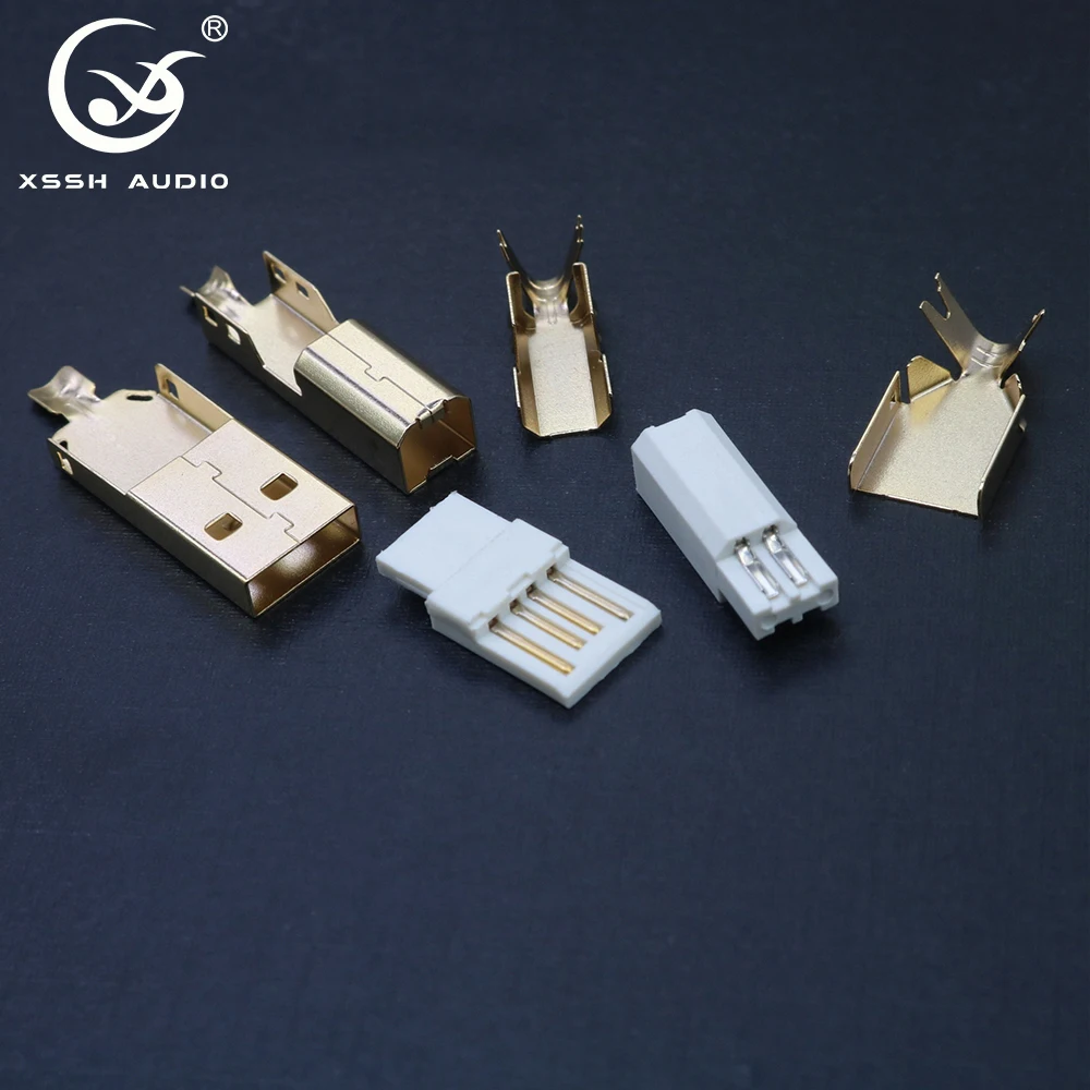 タイプ2.0 A-B標準ポートyivo xsshオーディオメスはんだジャックコネクタusb A-Bタイプゴールドメッキプラグハイファイusbプラグコネクタ