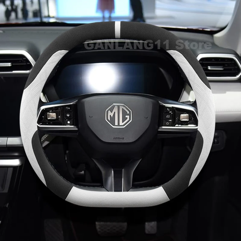 

Suede Car Steering Wheel Cover For MG 4 EV MULAN ZS Hybrid 2025 Heating Covers For Covers Auto interior MG ZS Hybrid Accessories