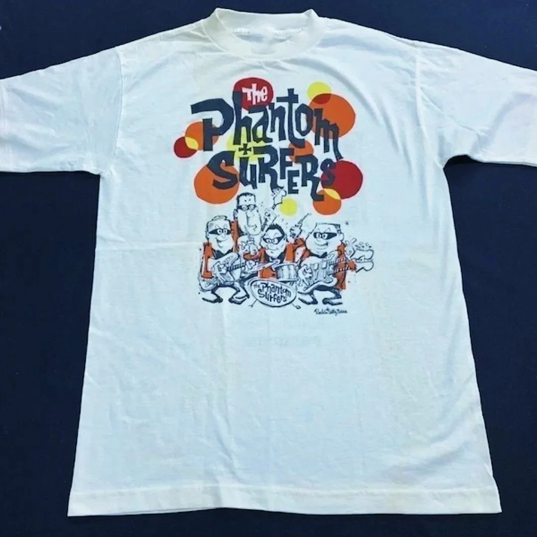 The Phantom Surfers Band White Cotton T Shirt Full Size S-5XL