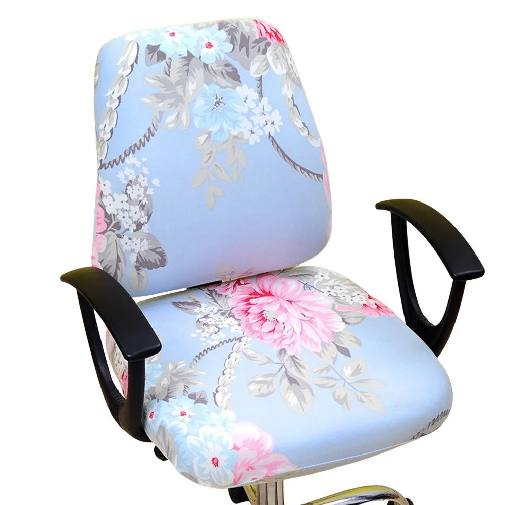 2Pcs/set Elastic Split Office Chair Cover Anti-dirty Cartoon Armchair Seat Cover Removable ​Breathable​ Computer Chair Cover