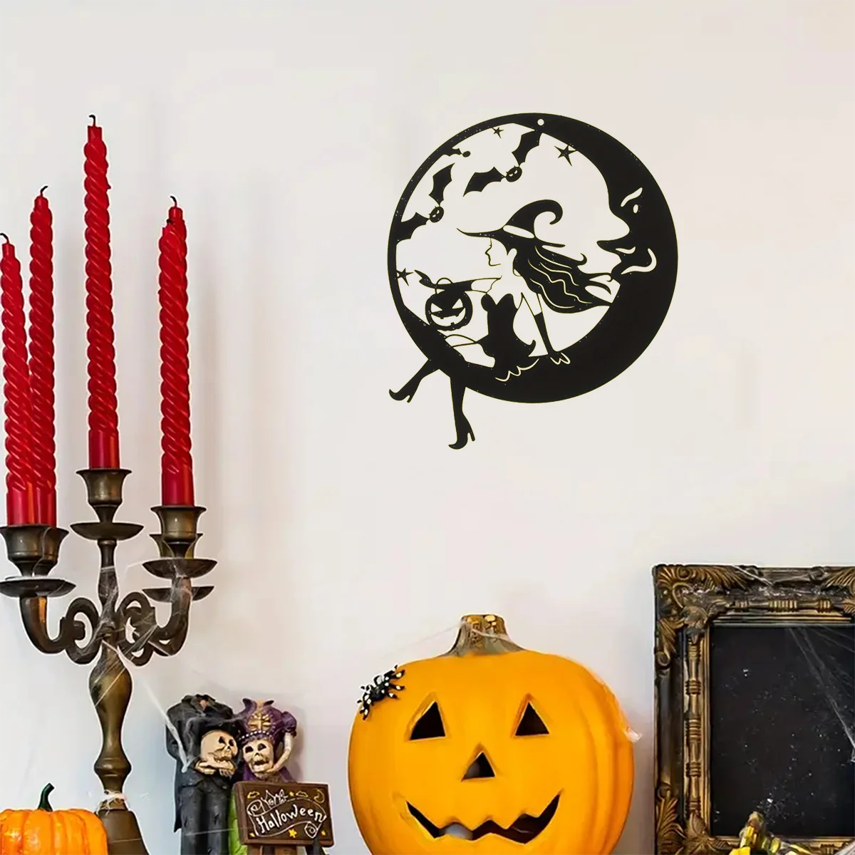 Halloween Witch Metal Wall Art: Spine-chilling Home Decoration. Splendid Halloween Gifts for Living Room, Bedroom, and Kitchen