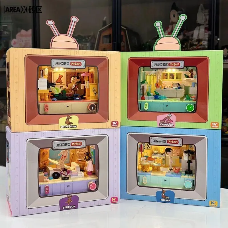 AREAX Anime Mr. Bean Series Room Building Blocks Toys Diy Creative