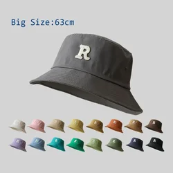 63cm Big Head Cotton Bucket Hats for Men And Women Cotton Plus Size Bob Summer Fisherman Hat Outdoor Beach Sun Hat Wholesale