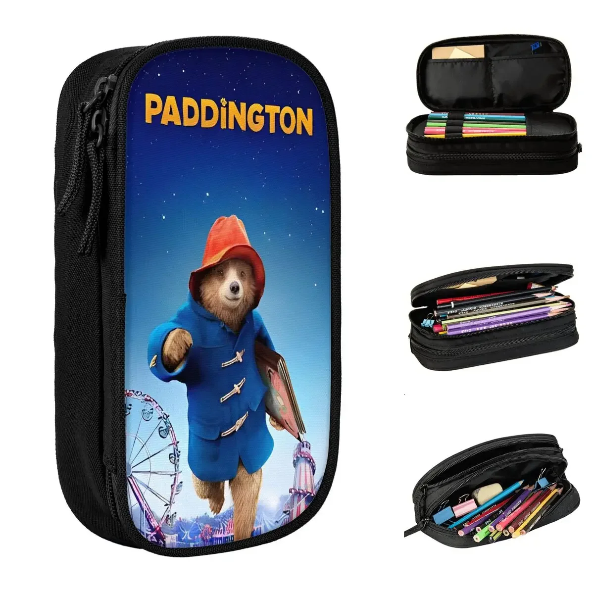 

Paddington Brown Bear Movie Pencil Case Fashion Cartoon Pen Holder Bag Kids Big Capacity School Supplies Gift Pencil Pouch