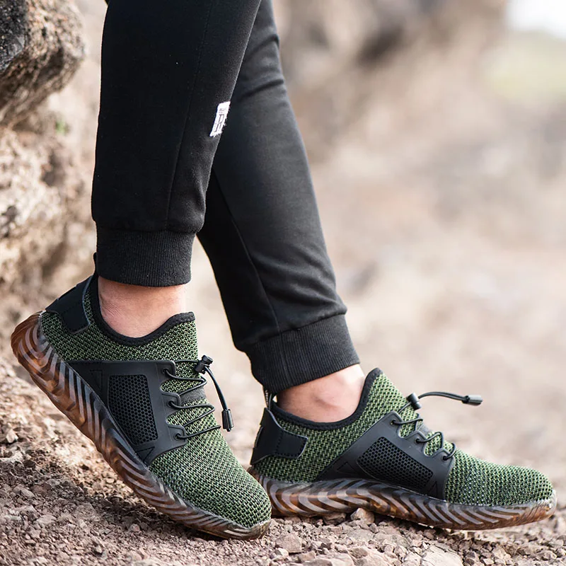 Anti-puncture Lightweight Breathable Sneaker Anti Shock Steel Toe Construction Work Shoes Comfort Protection Safety Shoes