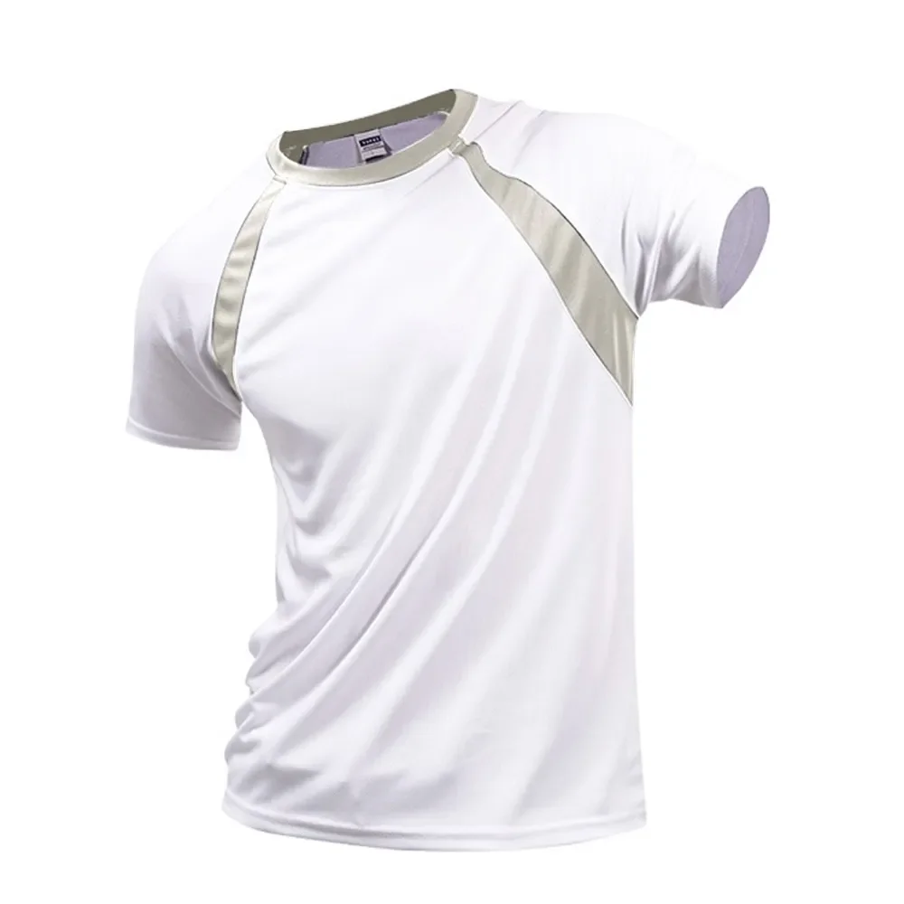 

Breathable and Moisture Wicking Sports Tops for Men Quick Dry Running T Shirt (White/Orange/Black/Red/Blue/Green)