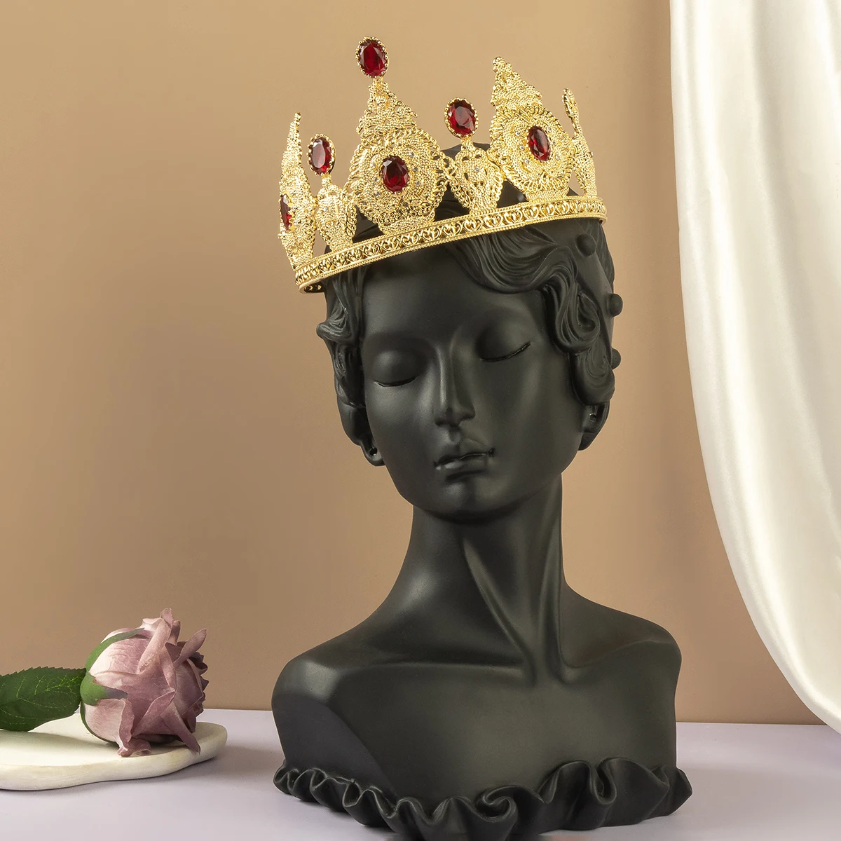 Gioielli con corona nuziale in stile arabo, realizzati a mano con intarsi di strass di cristallo, regalo di accessori per la testa di abito da sposa di lusso